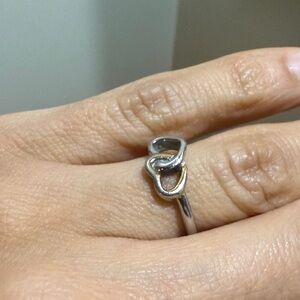 Elegant Silver and Gold Heart Ring